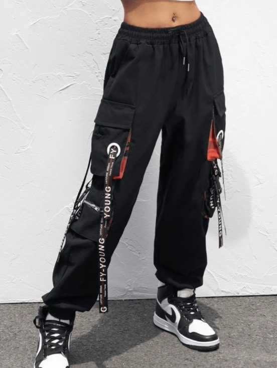 Other - NWOT Letter Strap Detail Cargo Pants Unisex